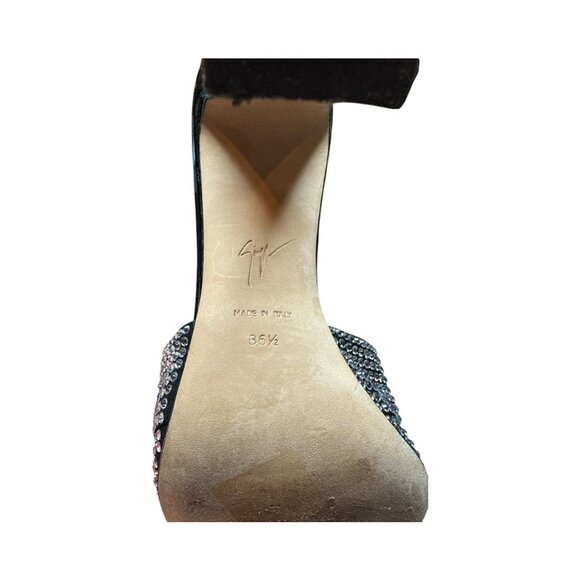 GIUSEPPE ZANOTTI Kimi Swarovski Crystal Patent Black Heels EU 36.5 US 6.5 - Picture 8 of 11